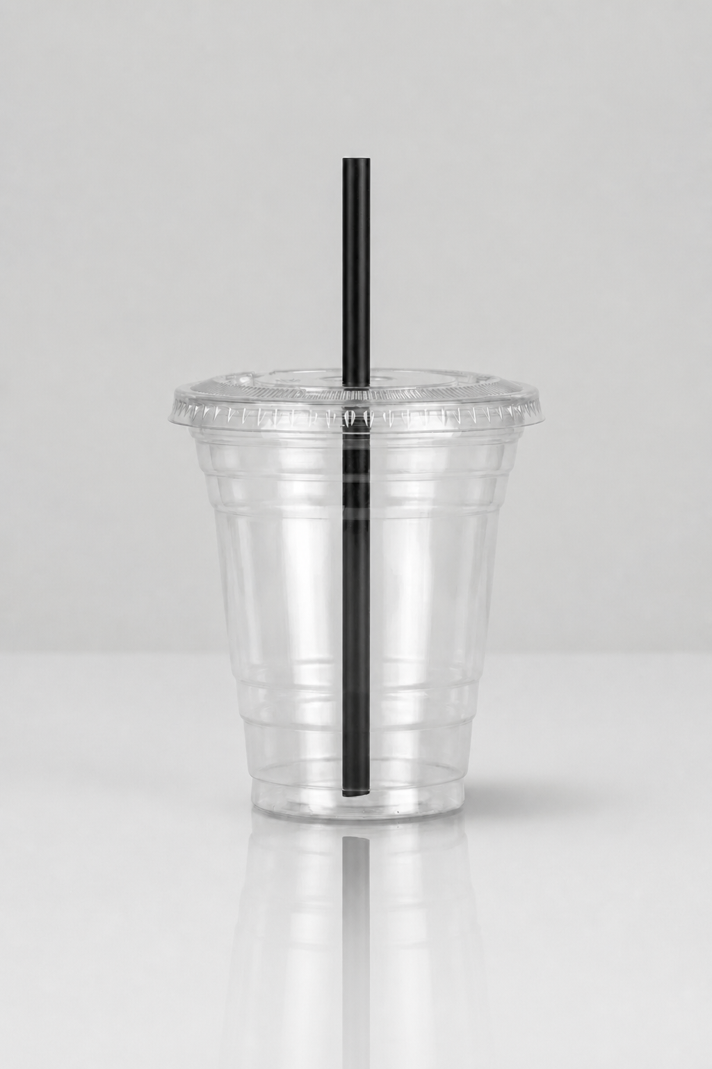 14 OZ (400 CC) PET Bardak + Düz Deli̇kli̇ Kapak + Si̇yah Pi̇pet 20 Adet / Soğuk İçecek Bardaği