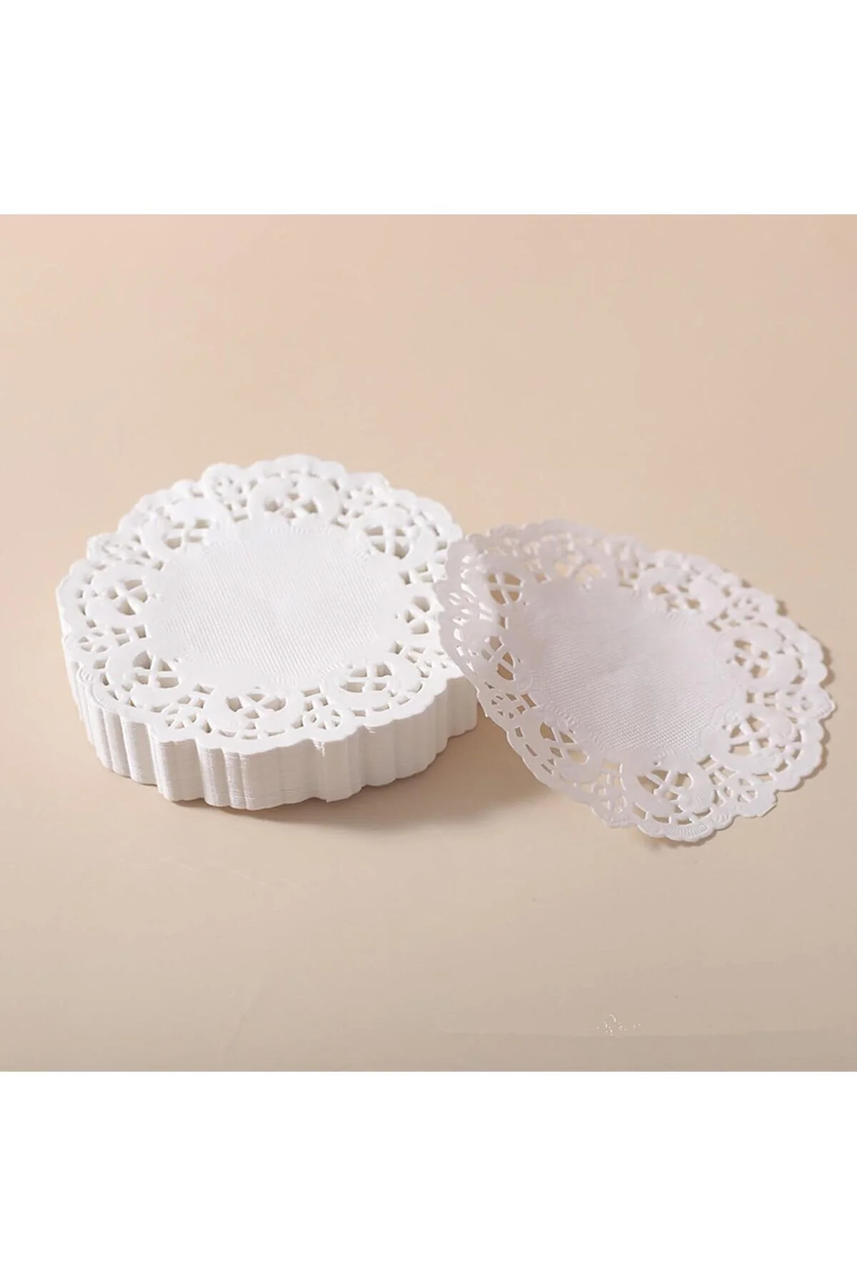 9 Cm Kağıt Dantel Çay Bardağı - Tabak - Bardak Altlığı Sunum Kağıdı (Dole) 100 Adet