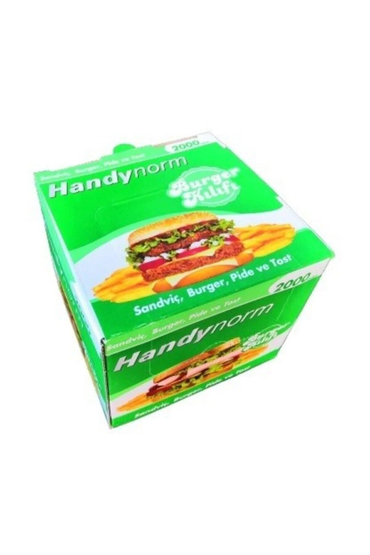 Hamburger Burger Pide Tost Sandviç Kılıfı Poşeti - 12.5x12.5 Cm. - 2000 Adetlik 1 Kutu