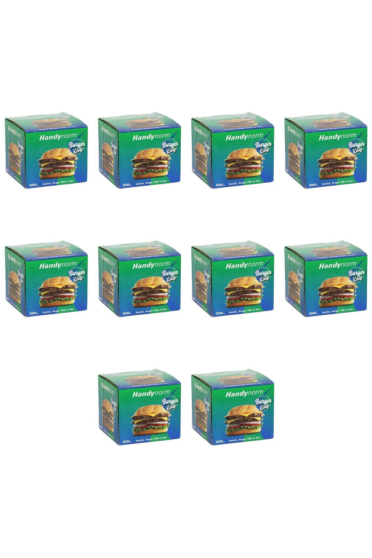 Hamburger Burger Pide Tost Sandviç Kılıfı Poşeti - 12.5x12.5 Cm. - 2000 Adetlik 10 Kutu — Kutu ve Ambalaj Malzemesi