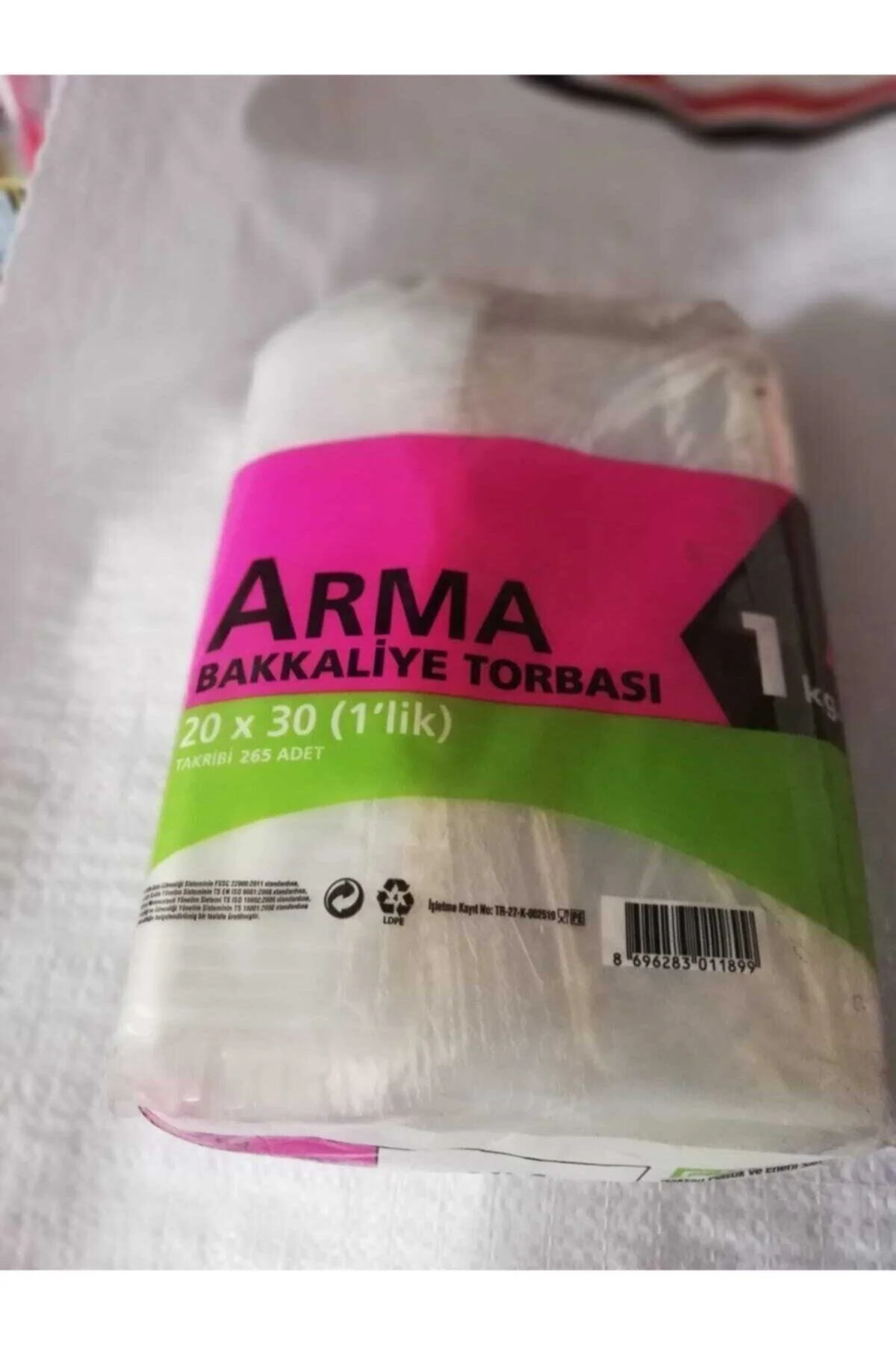 Şeffaf Bakkaliye torbası (poşeti) 1'lik 20x30 — Poşet