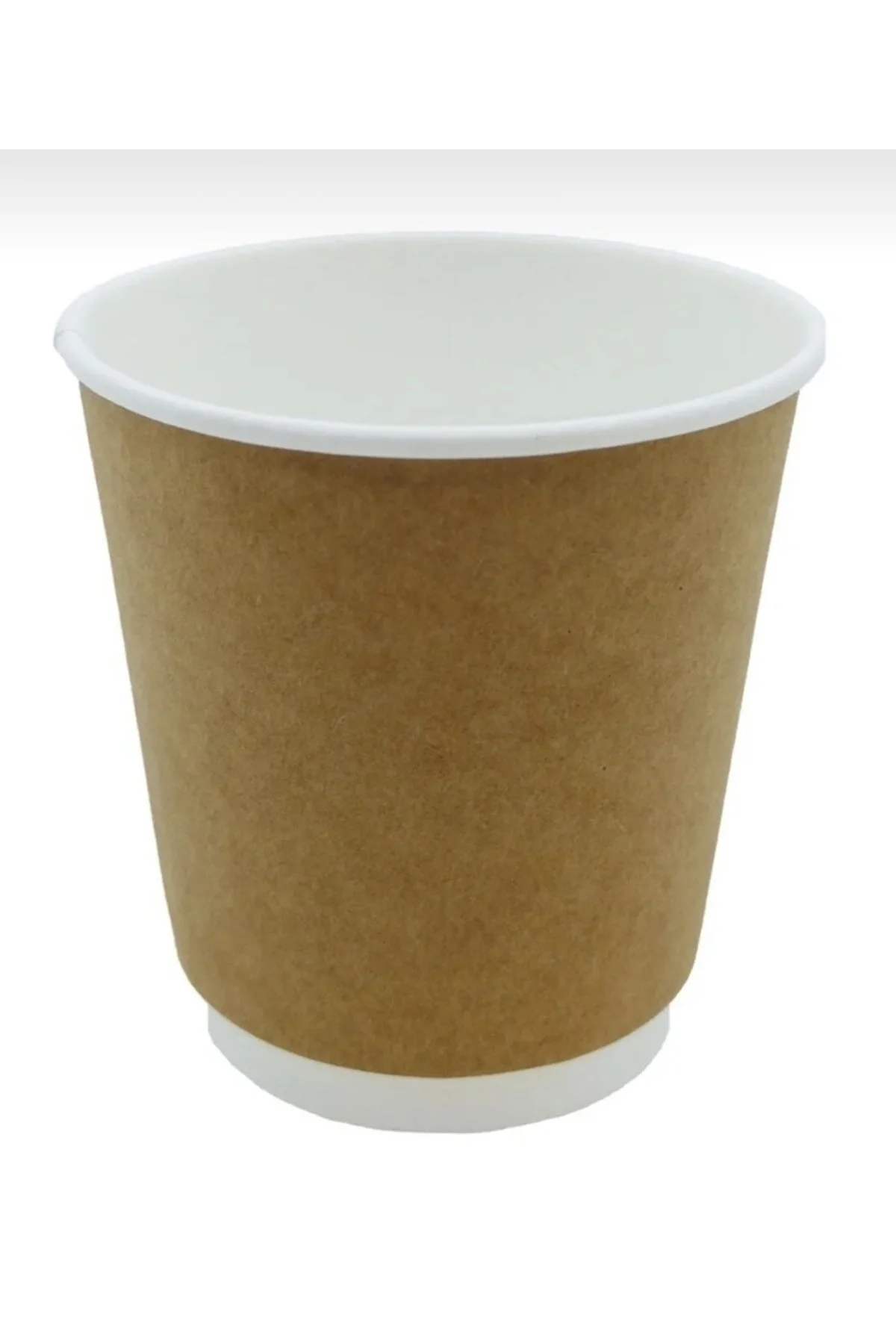 Karton Kağıt Bardak 8oz 230ml Kraft Çift Katlı Siyah Kapaklı 25 Adet — Bardak (3)