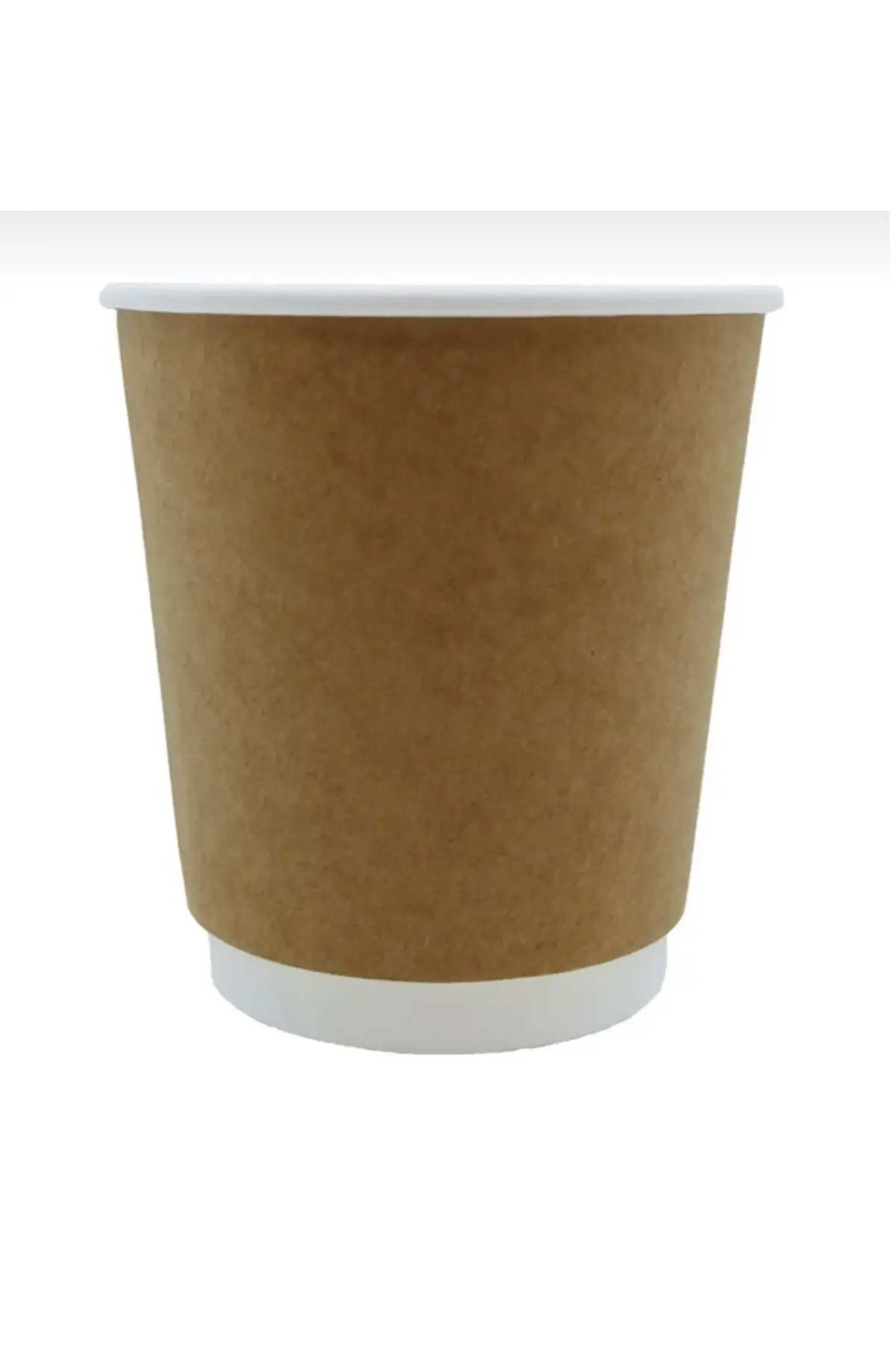 Karton Kağıt Bardak 8oz 230ml Kraft Çift Katlı Siyah Kapaklı 25 Adet — Bardak (4)