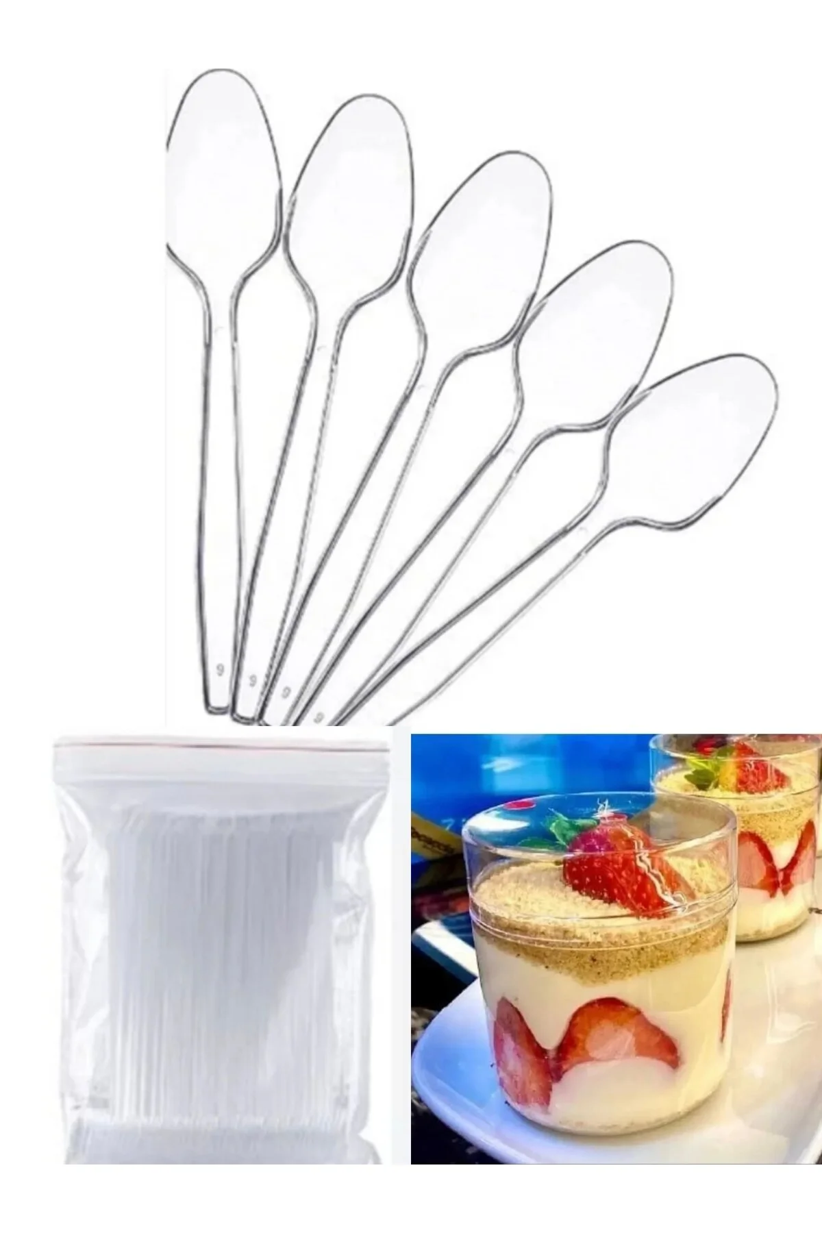 Magnolya Kasesi Tatlı Salata Sunum Kabı Kristal Mika Kullan At 300CC Sert Plastik 20 Adet Kap+Kapak — Kase (2)