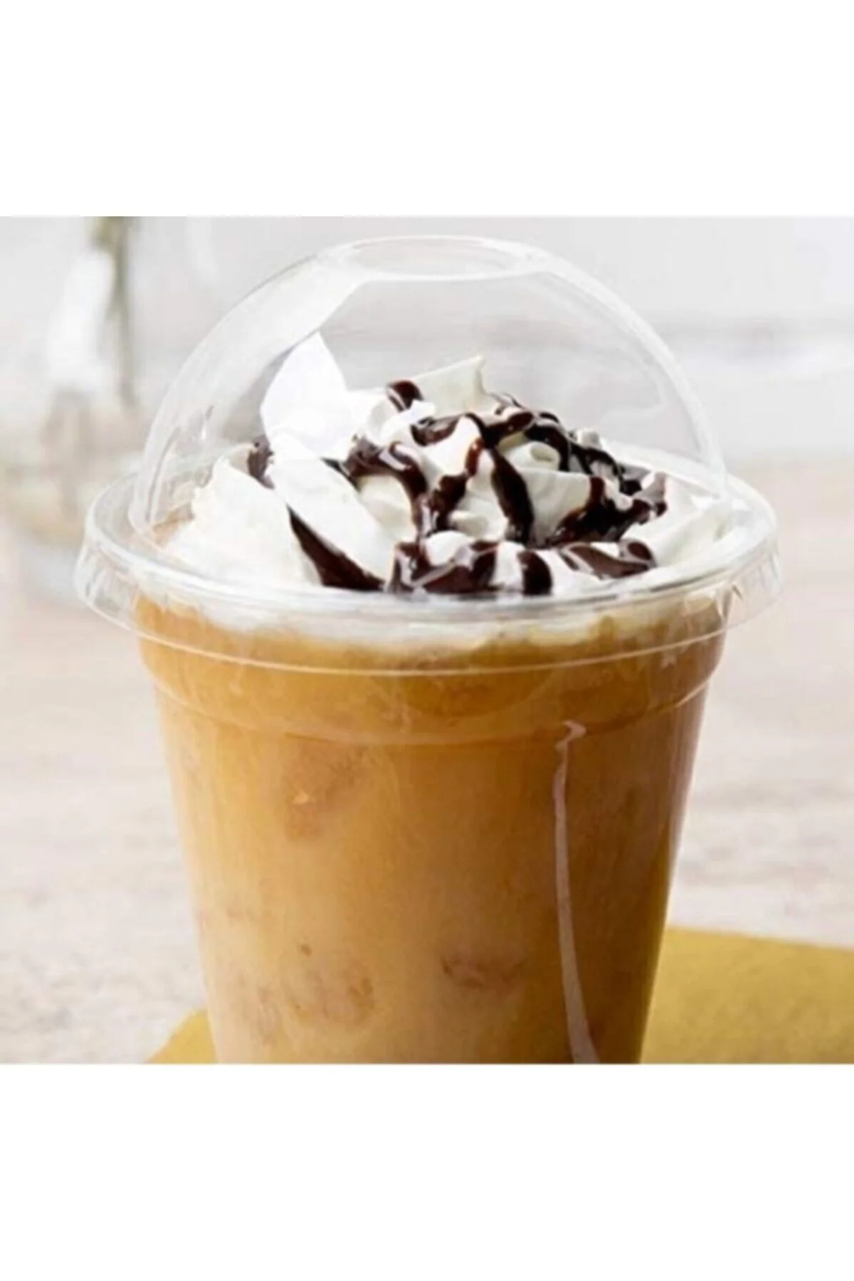 Plastik Şeffaf Bardak Kapaklı 300ml Milkshake Kahve Limonata Bardağı 10 Adet — Bardak (2)