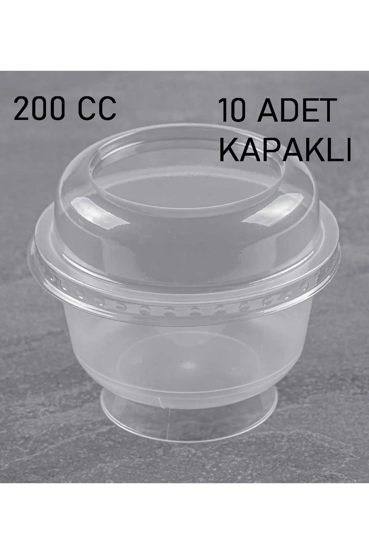 200 CC 10 Adet Magnolya Tatli Kasesi̇ Kapakli Plastik Kase Salata, Meze, Tatlı, Magnolya Kasesi — Ev Tüketim Malzemesi