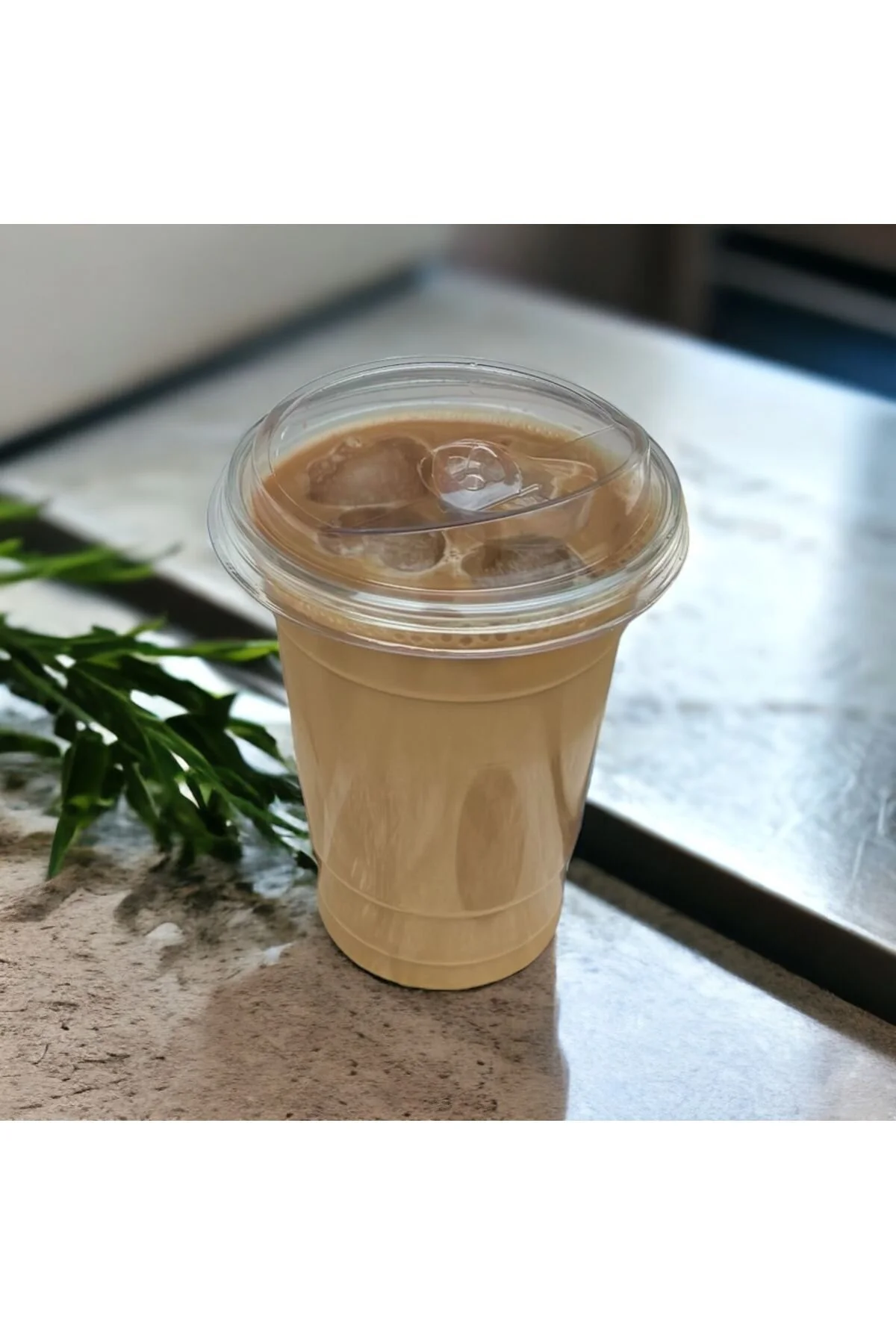 350cc Plastik Milkshake Limonata Bardağı Klips Kapaklı 50 Adet