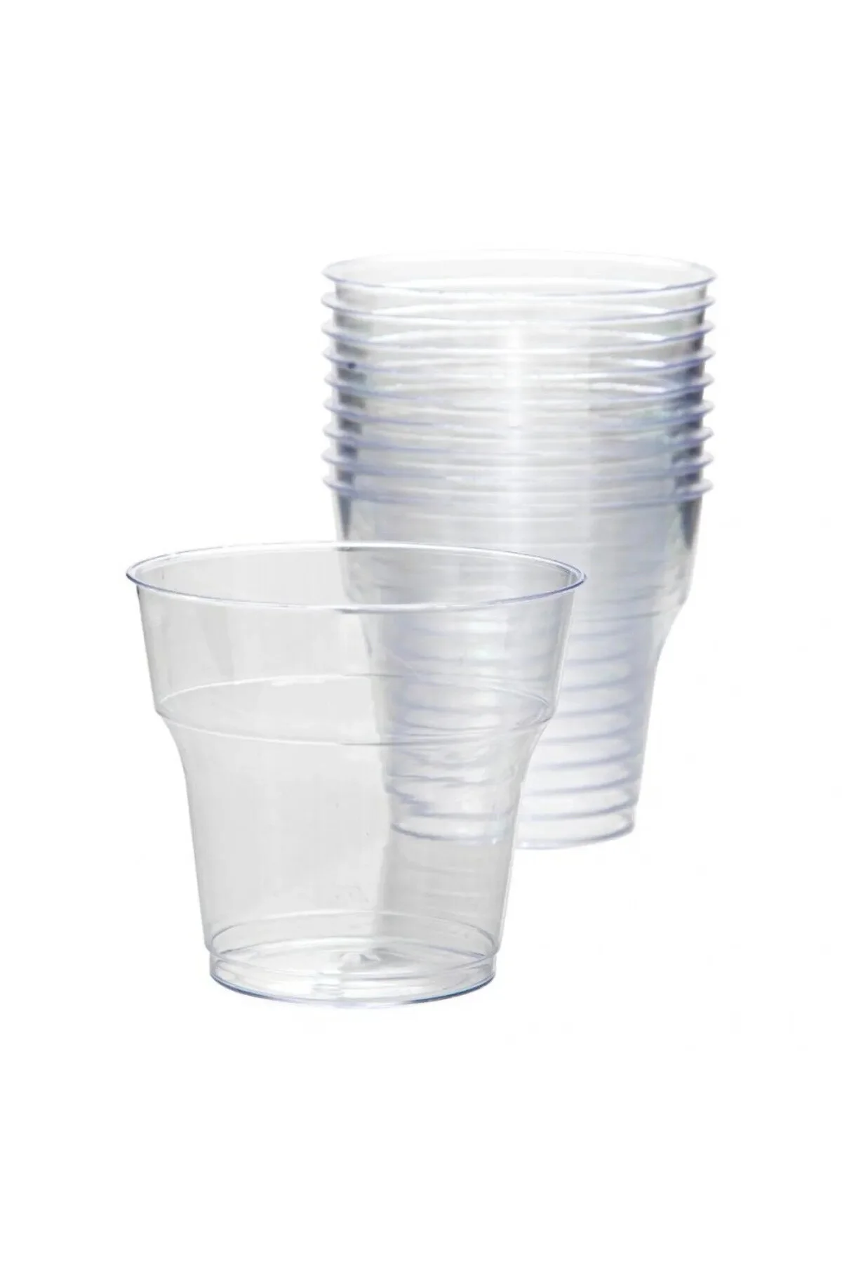 100 Adet Şeffaf Kristal Mika Plastik Bardak 180 CC 100'lü
