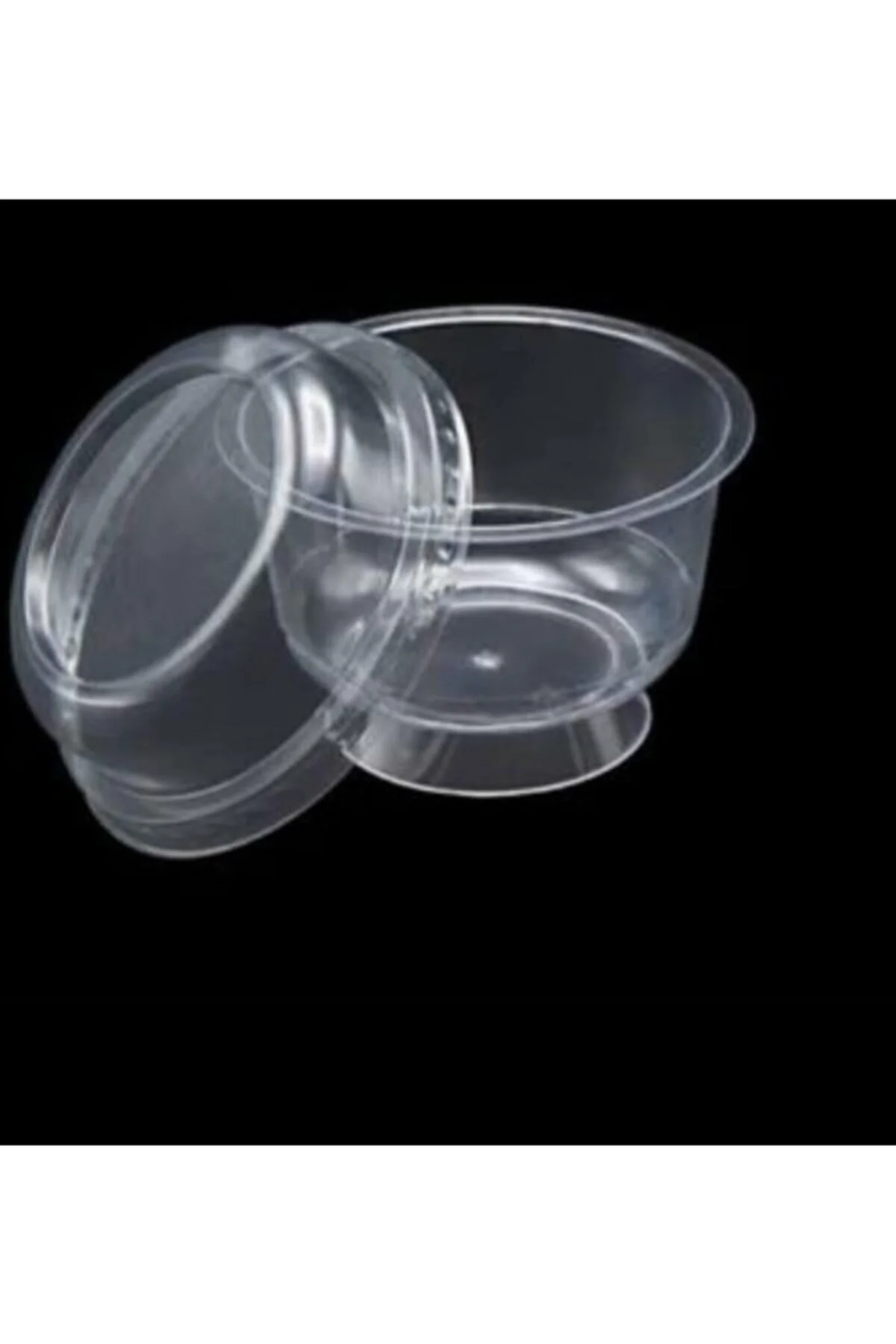 Plastik Kristal Tatlı Kabı - Kapaklı 180cc 25 Adet, Kullan At Magnolya Kase — Kase