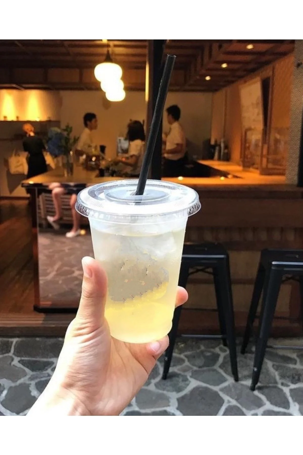 350 cc Plastik Pet Limonata Milkshake Bardağı Kapakli Ve Pipetli 50 li