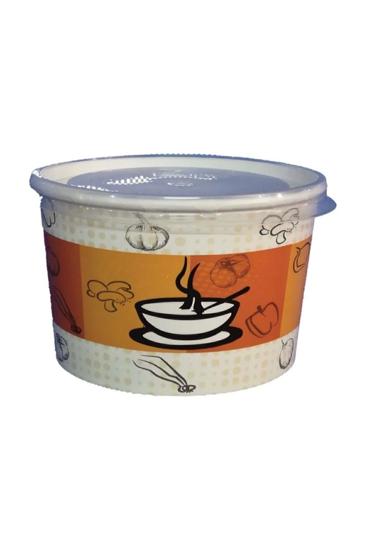 50 Adet Kapaklı Karton Çorba Kasesi 16 Oz — Kase