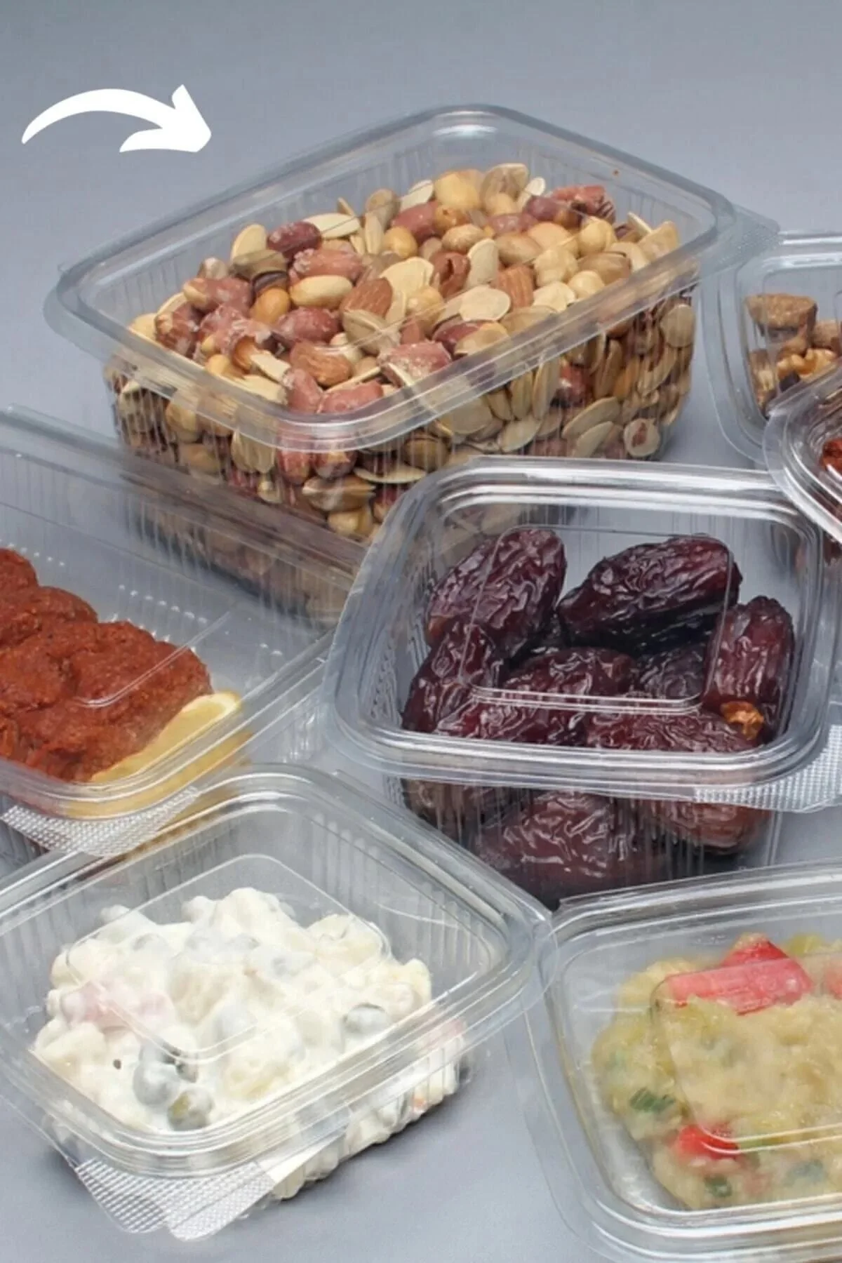 Plastik Kap 1000 Gr Cc Kullan At Tek Kullanımlık Plastik Kapaklı Kase 10 Adet — Plastik Tabak (7)