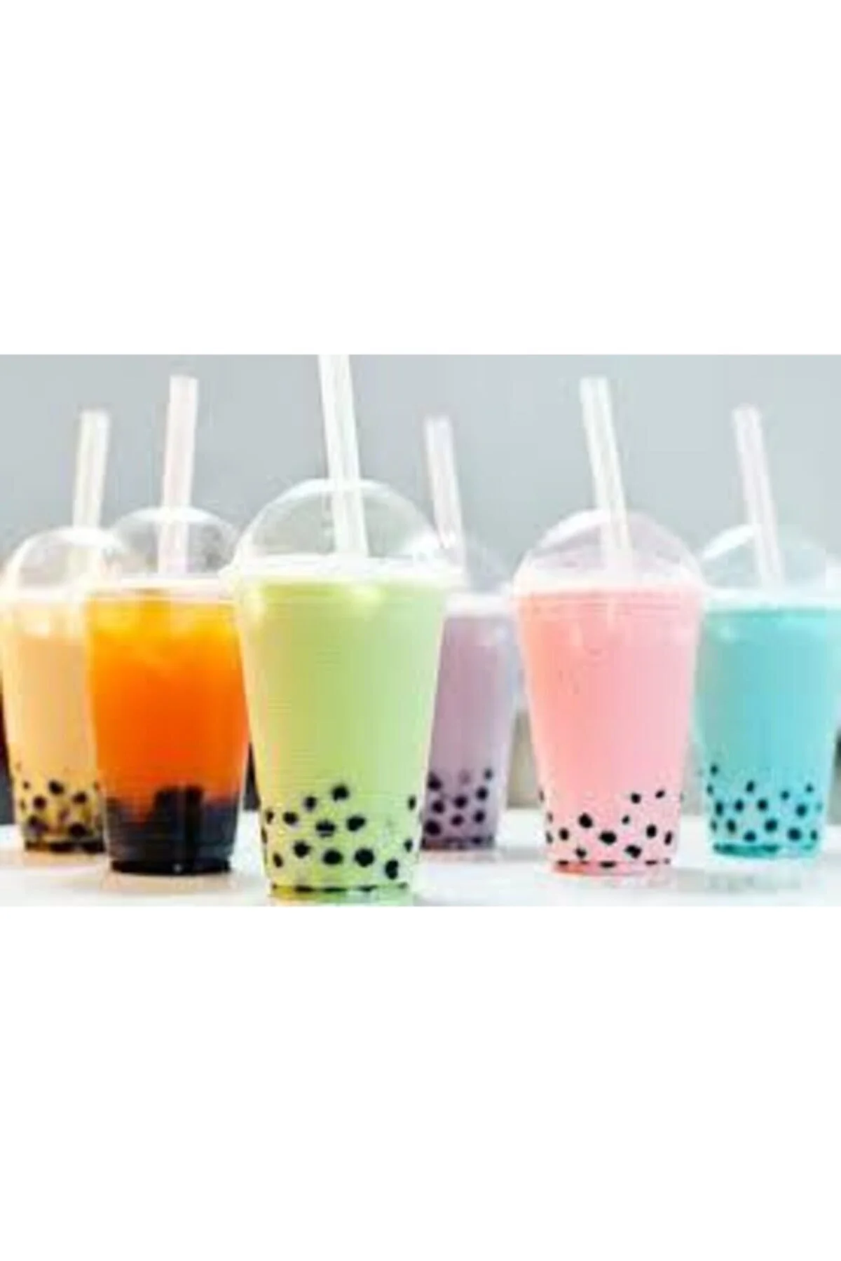 20 Adet Plastik Şeffaf Bardak Kapaklı 300ml Cc Milkshake Bardağı