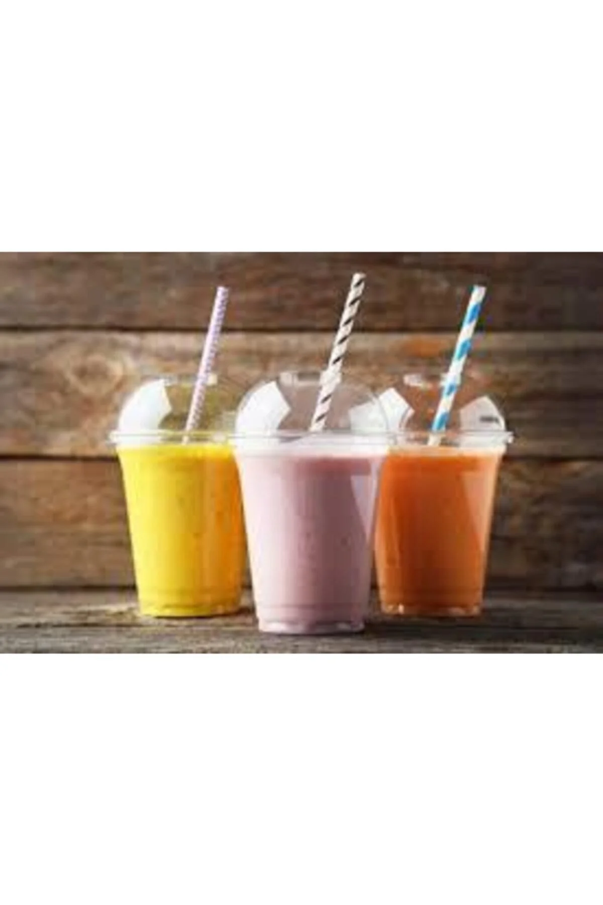 20 Adet Plastik Şeffaf Bardak Kapaklı 300ml Cc Milkshake Bardağı — Plastik Bardak (2)