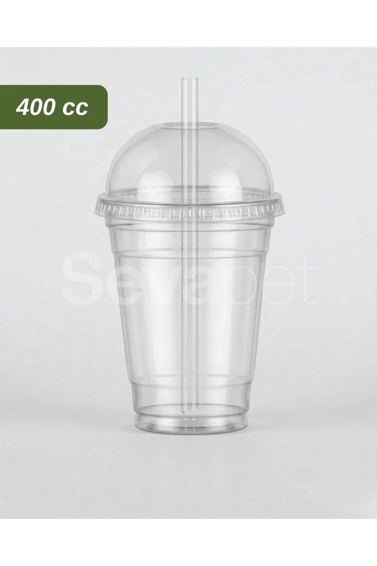 14 OZ (400 CC) PET Bardak + Bombe Deli̇kli̇ Kapak + Karma Renk Pi̇pet 20 Adet / Soğuk İçecek Bardaği — Plastik Bardak (2)