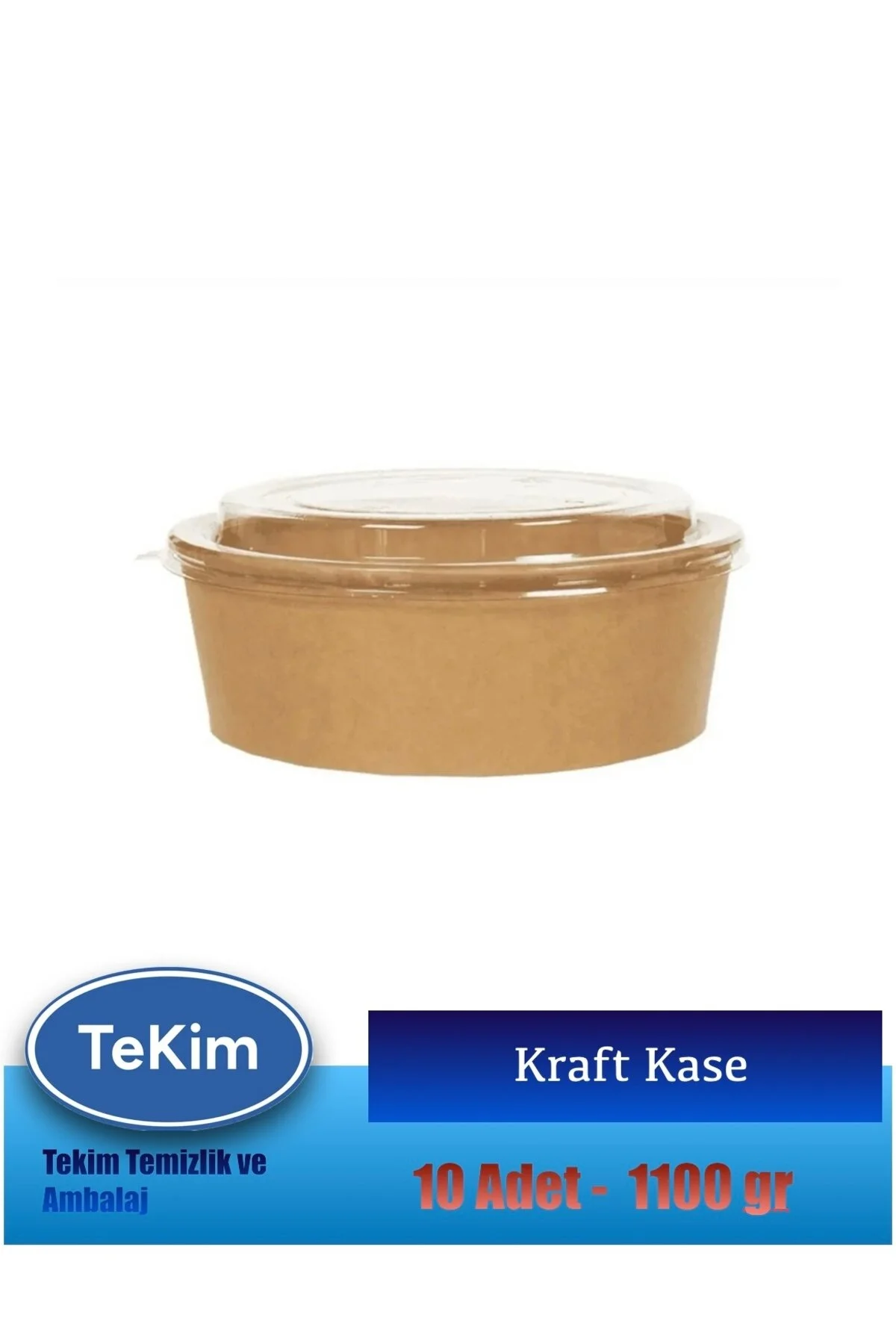 1100 cc Kraft Karton Kapaklı Kase Salata, Bowl, Makarna Kasesi 10 Adet — Kase (3)