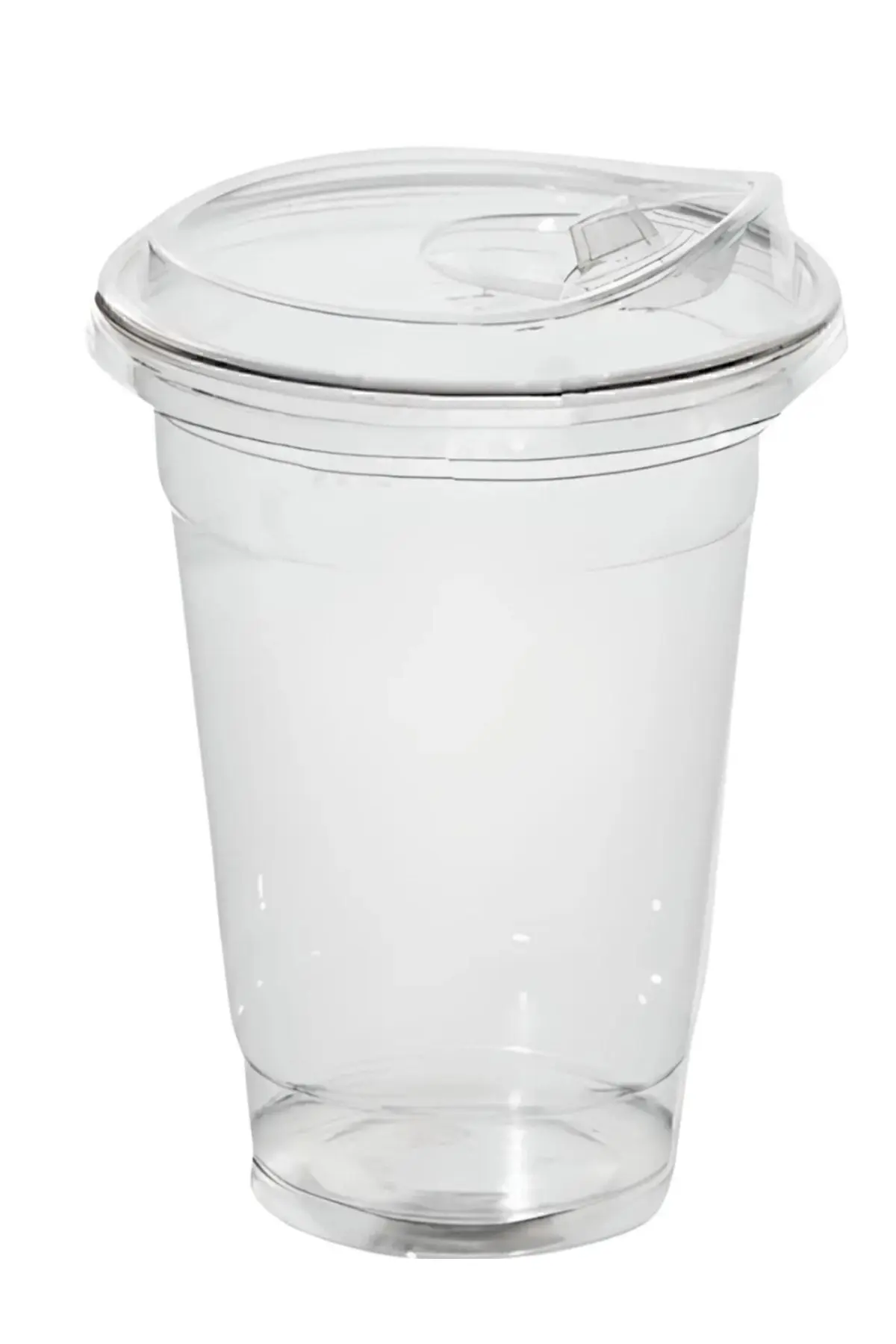 400 Cc Plastik Pet Limonata Milkshake Bardağı 20 Adet Klips Kapaklı