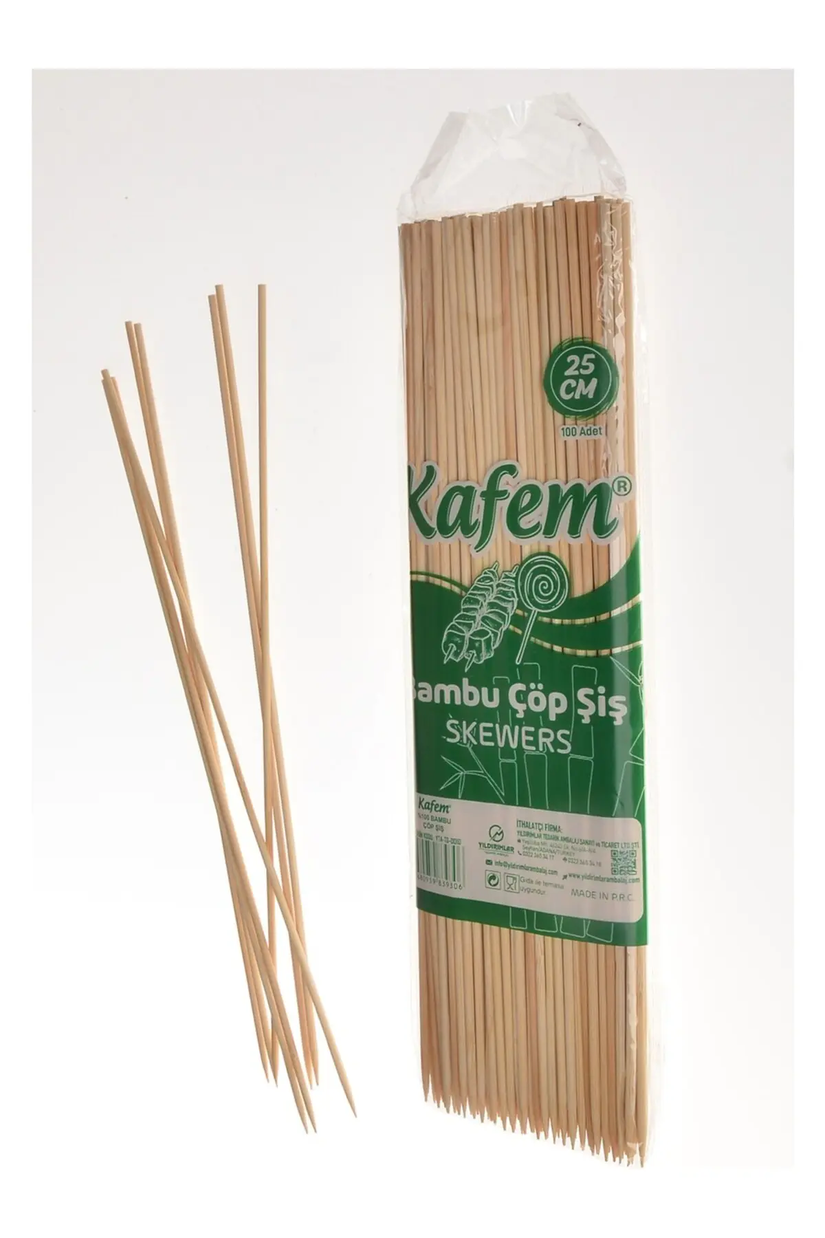 Bambu Çöp Şiş 25 cm 100 Lü Adet — Piknik Malzemesi