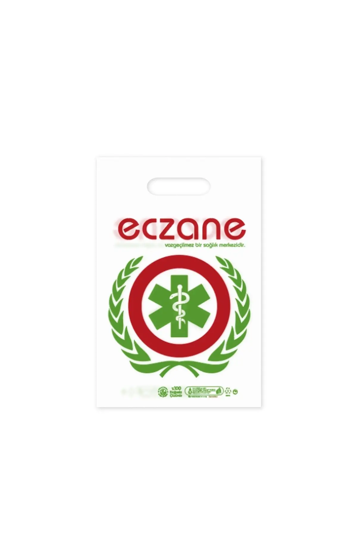 Elgeçme Eczane Poşeti (no:0) 20x30 Cm (tasarım 5) - 100 Adet — Kutu ve Ambalaj Malzemesi