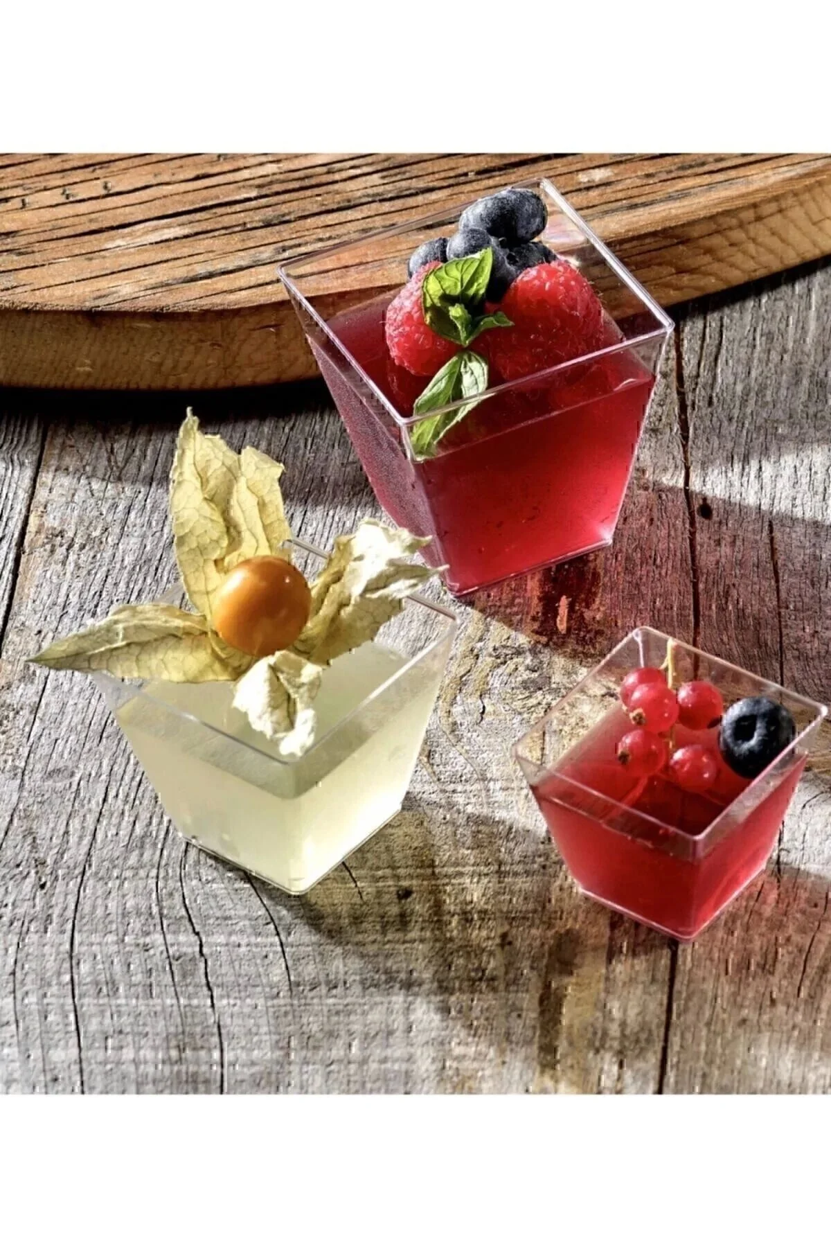 Kübik Prizma Mika Plastik Şeffaf Kapaksız Sunum Kabı 200 Cc 12 Adet Tatlı & Meze Ve Salata — Kase (6)