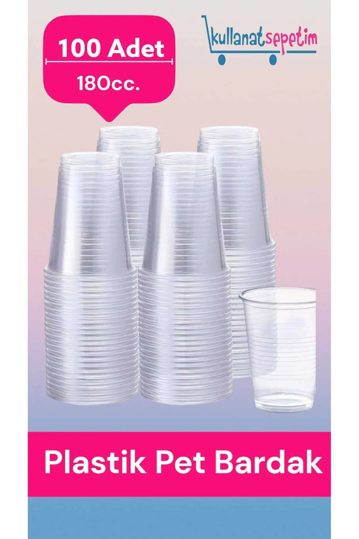 Plastik Pet Bardak Otomat Bardağı 180 cc 100 Adet — Plastik Bardak