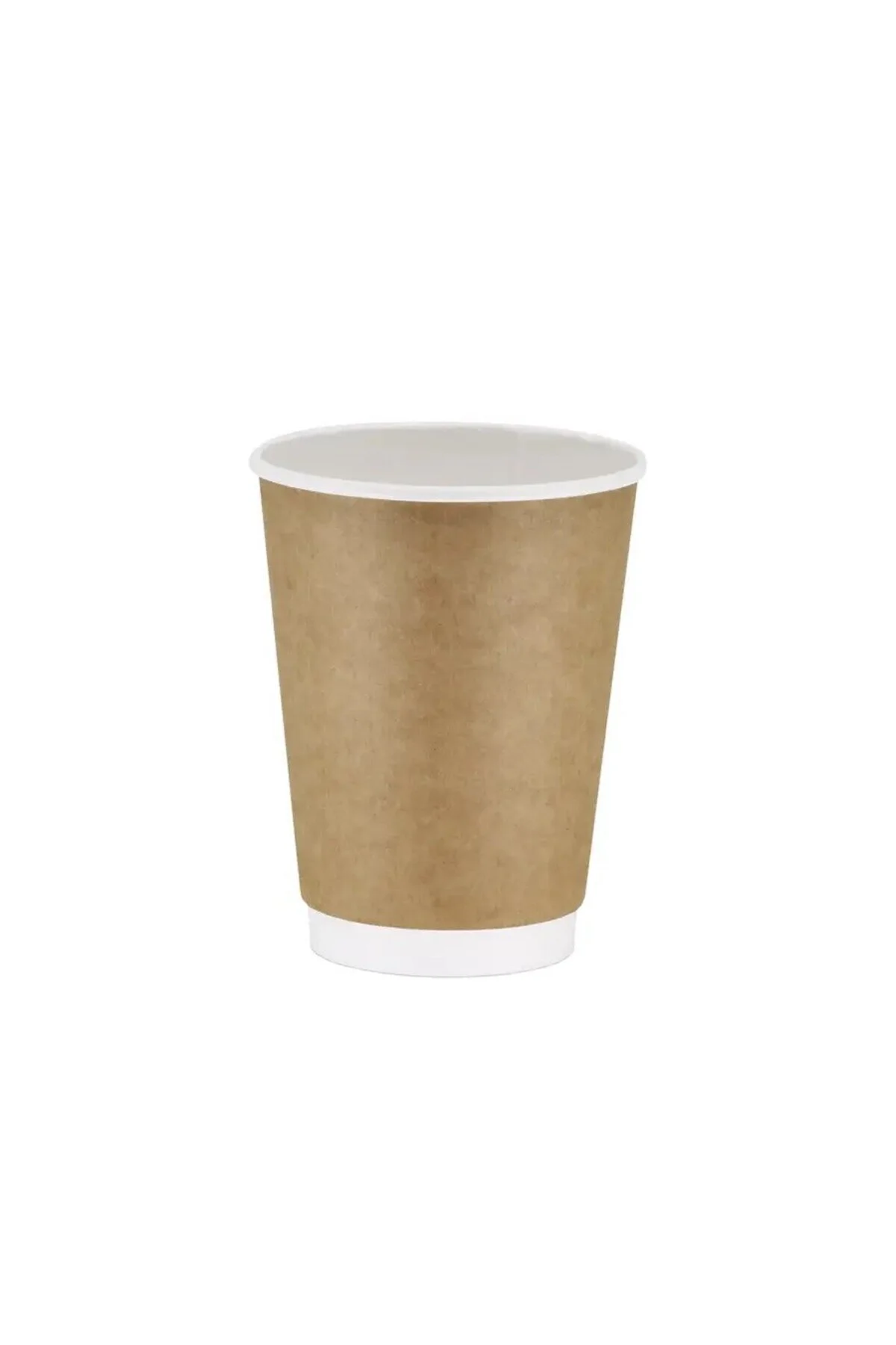 Double Wall Kraft Karton Bardak ve Siyah Kapak Seti 14oz 25'li — Bardak (2)