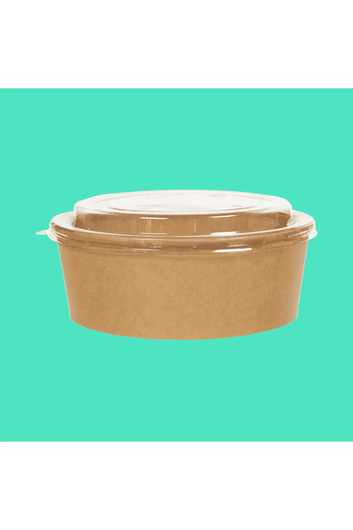 1300 CC Kraft Karton Salata Kasesi Kapaklı Bowl 10 Adet — Ev Tüketim Malzemesi (2)