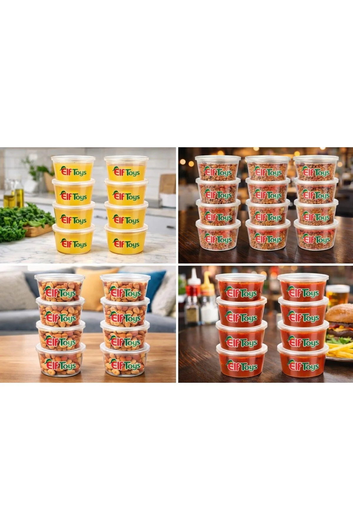 Sos Kabı 60 ml / 2oz Yuvarlak Kendinden Kapaklı 20 Adet tavuk suyu, et suyu, sos — Saklama Kabı (5)