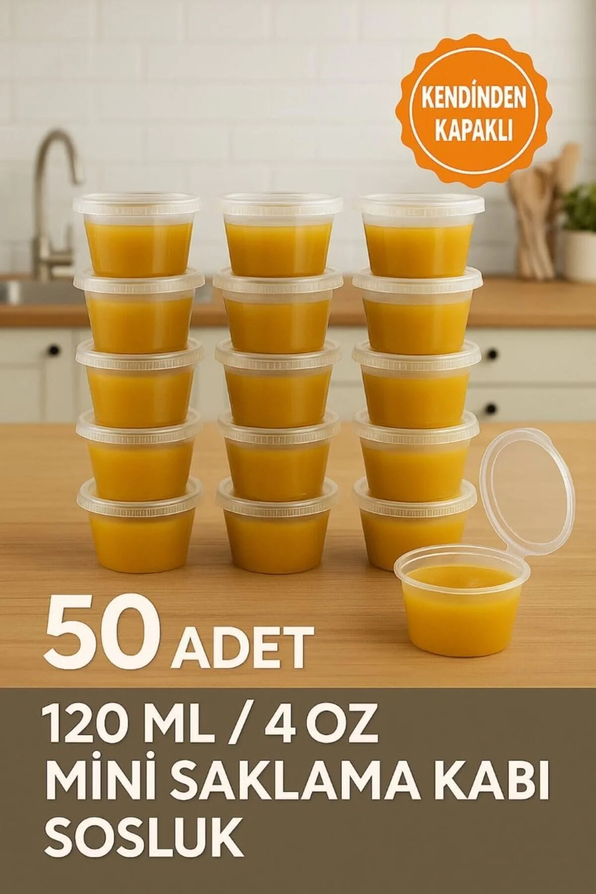 50 Adet 120 ml Mini Saklama Kabı Sosluk Buzluk Kabı, Et Suyu, Kemik Suyu, Sos Kabı — Buzdolabı Poşeti (2)