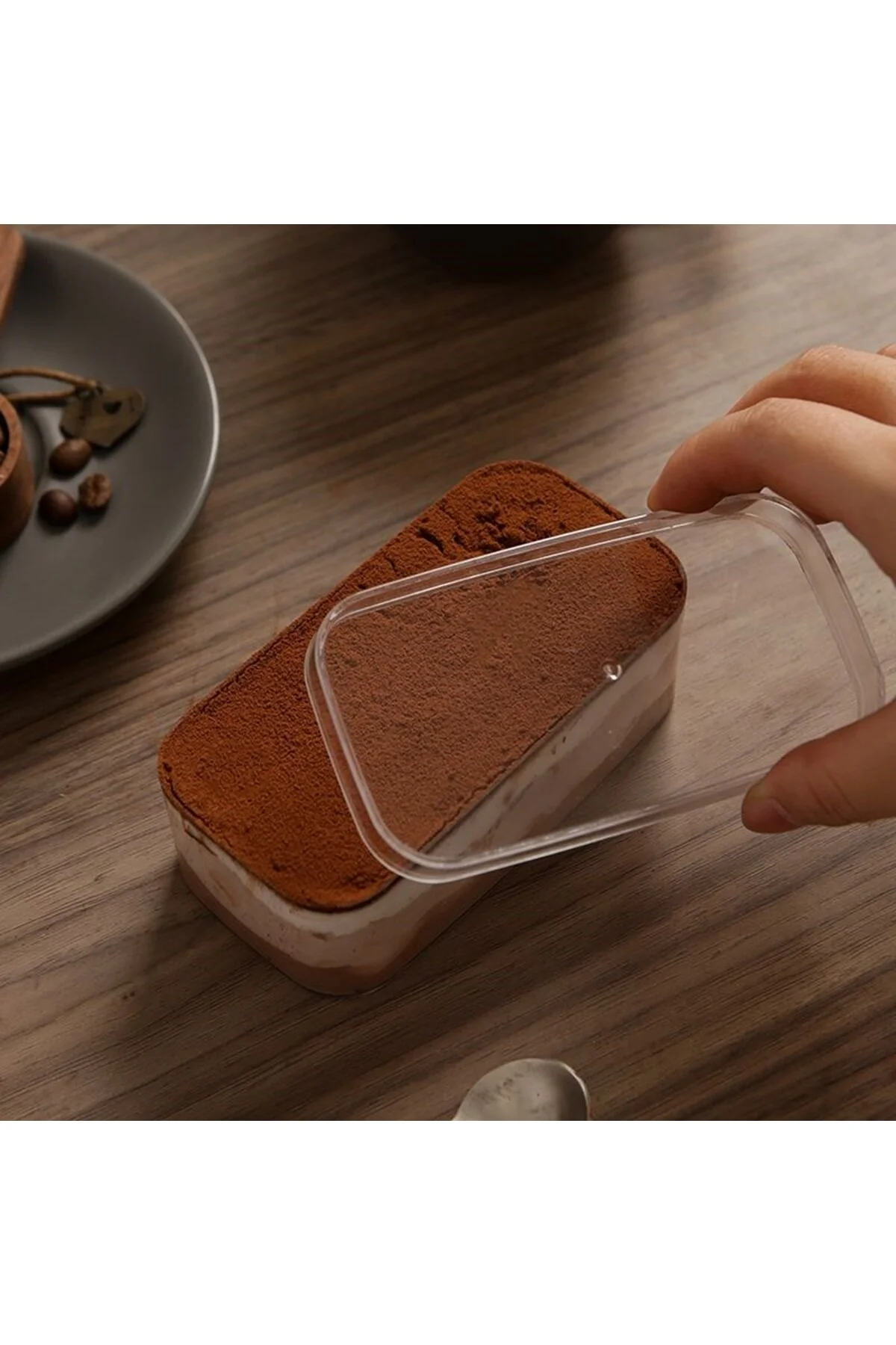 Tiramisu Cup 300cc 24 Adet Kapaklı Sert Plastik Şeffaf Renk — Kase (4)
