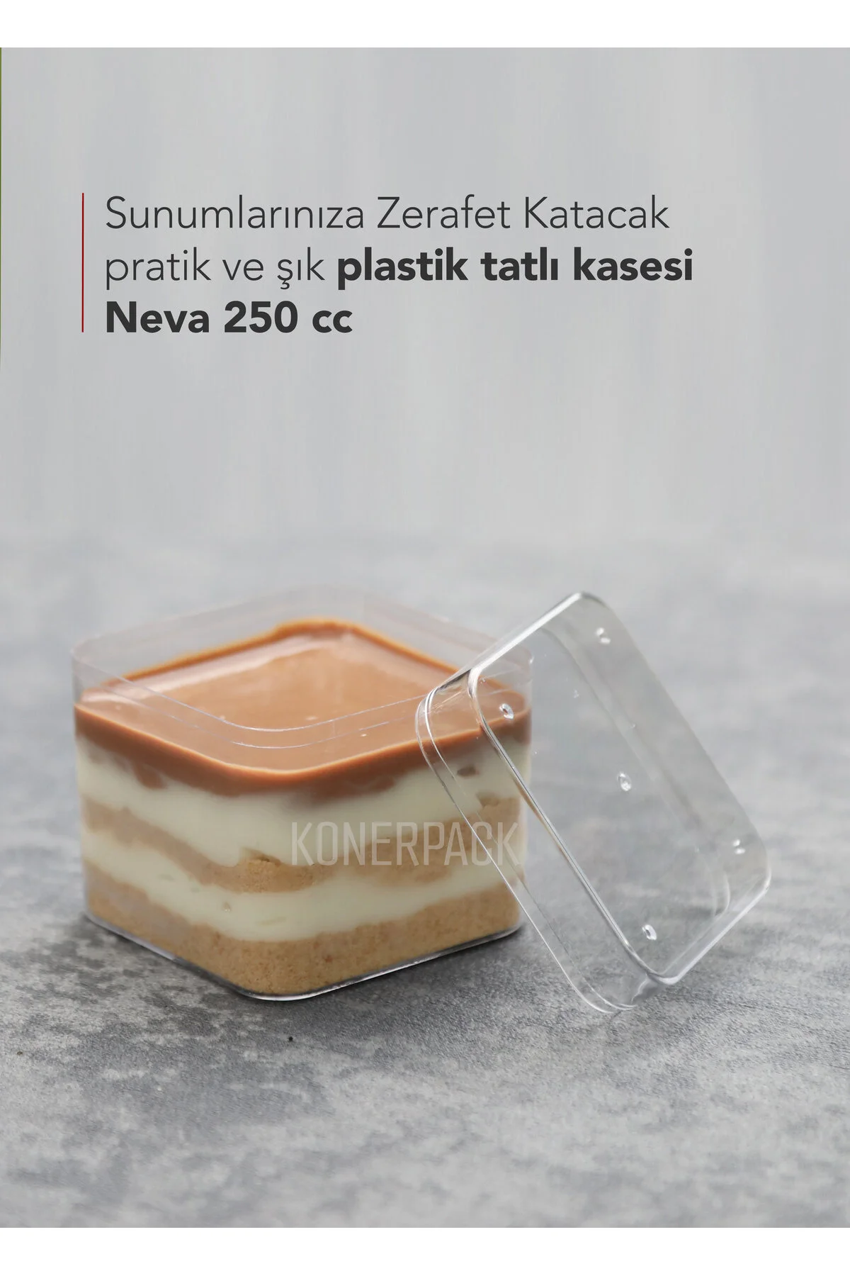Kapaklı Plastik Magnolya Kasesi 12 Adet – Mika Sert Plastik Tatlı Sunum Kabı — Saklama Kabı (8)