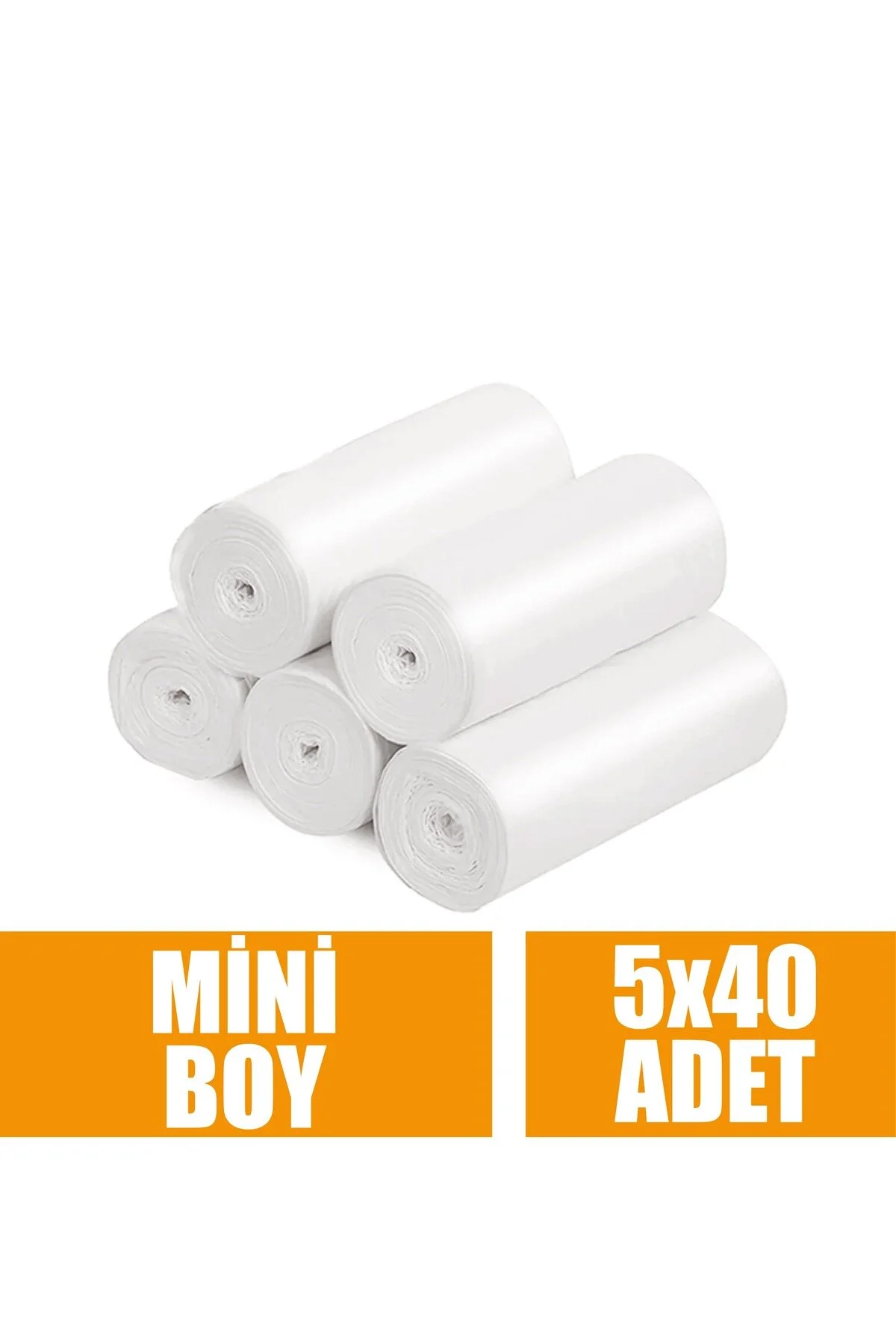 40'lı 5 Rulo Çöp Torbası Mini Boy Küçük 40x50 Çöp Poşeti (200 Adet) — Çöp Torbası (2)