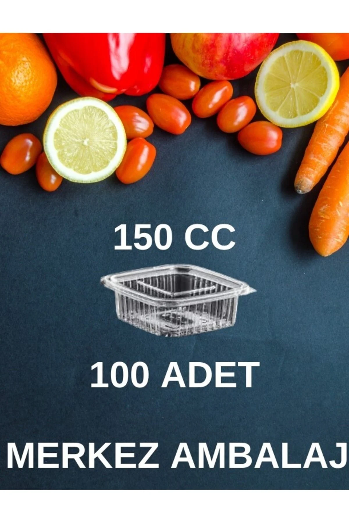 Kap 150 cc saklama kabı 100 Adet — Plastik Tabak