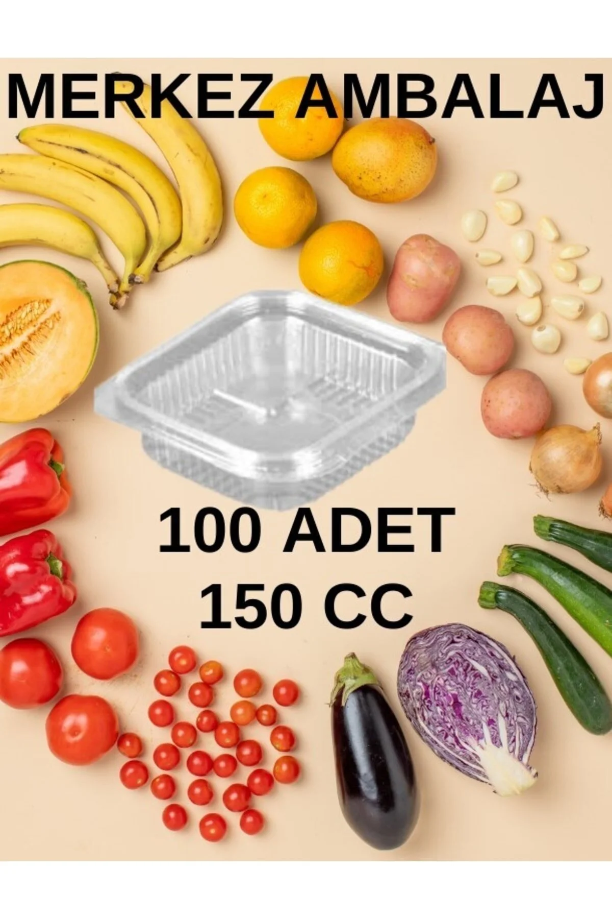 Kap 150 cc saklama kabı 100 Adet — Plastik Tabak (3)