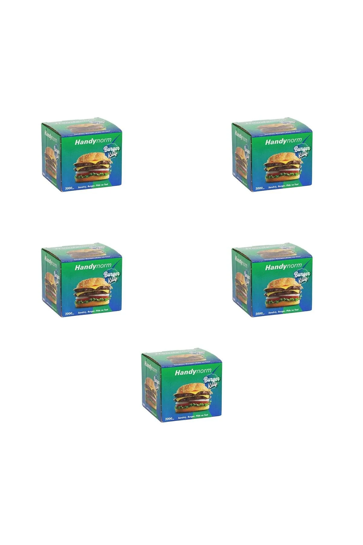 Hamburger Burger Pide Tost Sandviç Kılıfı Poşeti - 12.5x12.5 Cm. - 2000 Adetlik 5 Kutu — Kutu ve Ambalaj Malzemesi