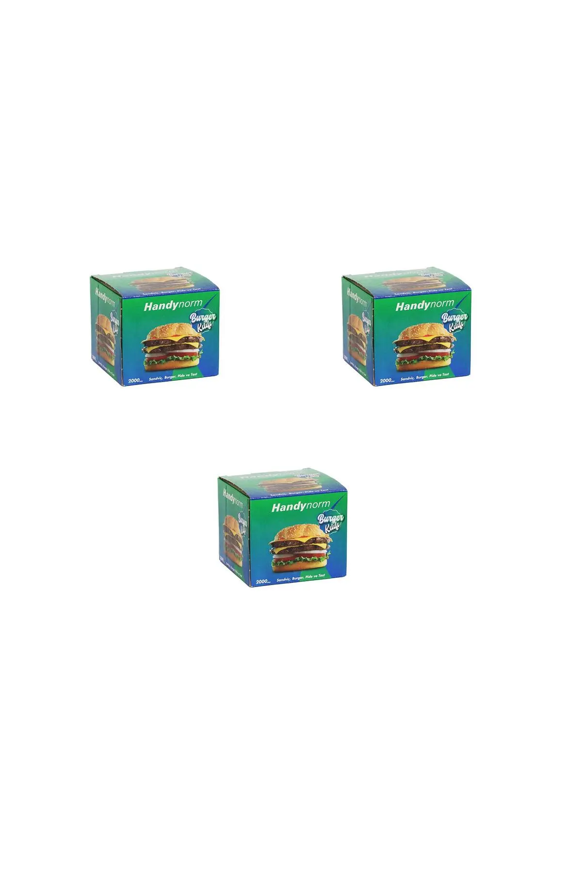 Hamburger Burger Pide Tost Sandviç Kılıfı Poşeti - 12.5x12.5 Cm. - 2000 Adetlik 3 Kutu — Kutu ve Ambalaj Malzemesi